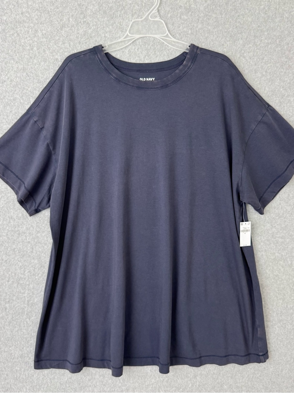 NWT Old Navy Womens Blue Purple Oversized EveryWear Tunic T-Shirt Distressed  2X